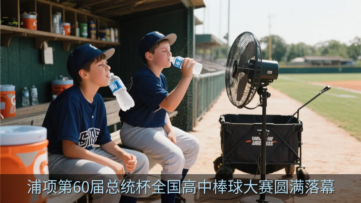 高中棒球选手在夏日夜场比赛中拼搏